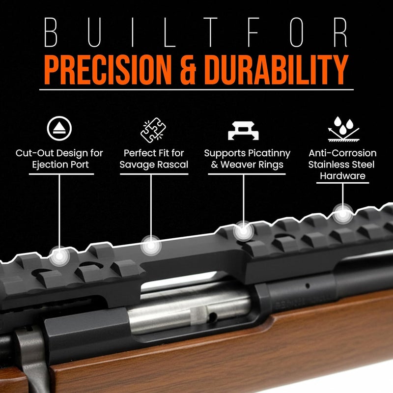 Gotical Store Picatinny Rail Mount for Savage Rascal Rifles with Ejection Port Cut-Out - Image 3